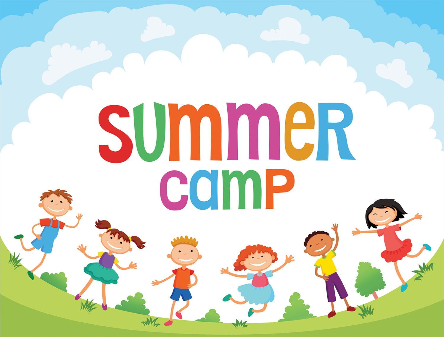 colorful summer camp banner