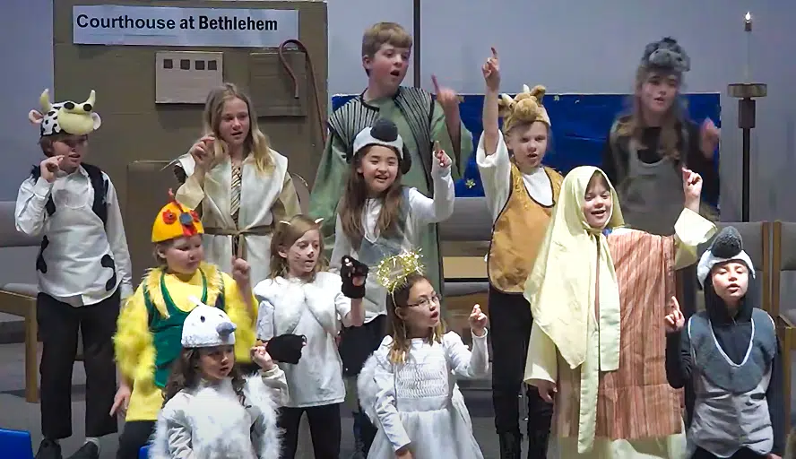 The Children's Choir performing during Christmas time