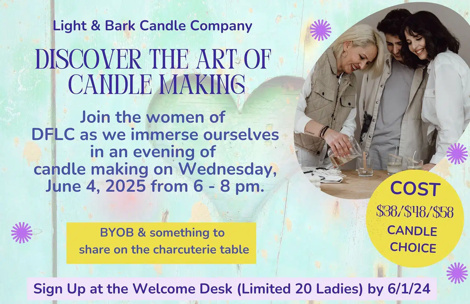 Women's Candle Making Workshop flyer